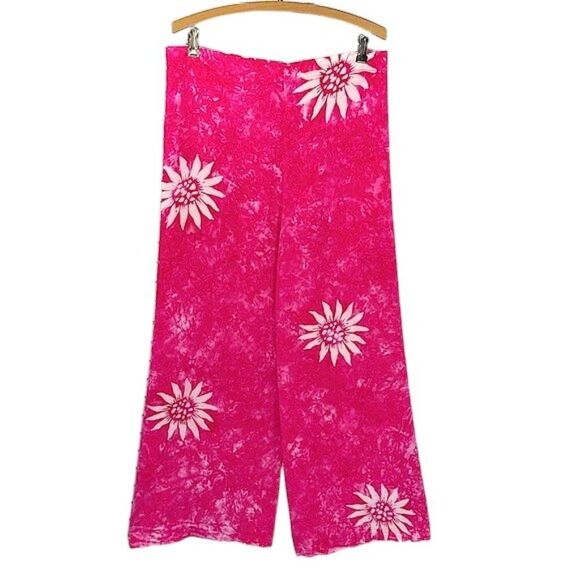 Beach Pants Medium Large Slit Wrap Floral Pink Pants M/L - Picture 1 of 9